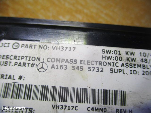 Modulo A1635455732 MERCEDES W163 ML 2002 400 Cdi BÚSSOLA - 3
