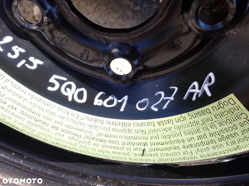 KOŁO DOJAZDOWE 5X112 125/70R16 5Q0601027AR 3,5JX16 RADOM - 2