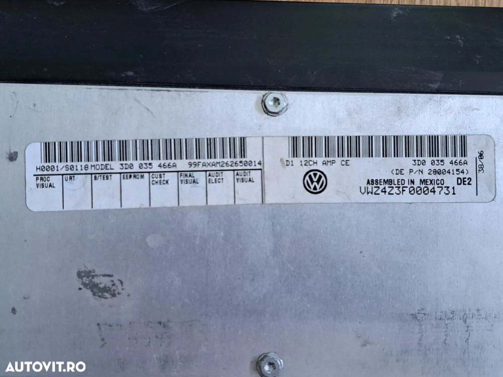Amplificator sunet audio original Volkswagen VW Paheton Touareg - 2