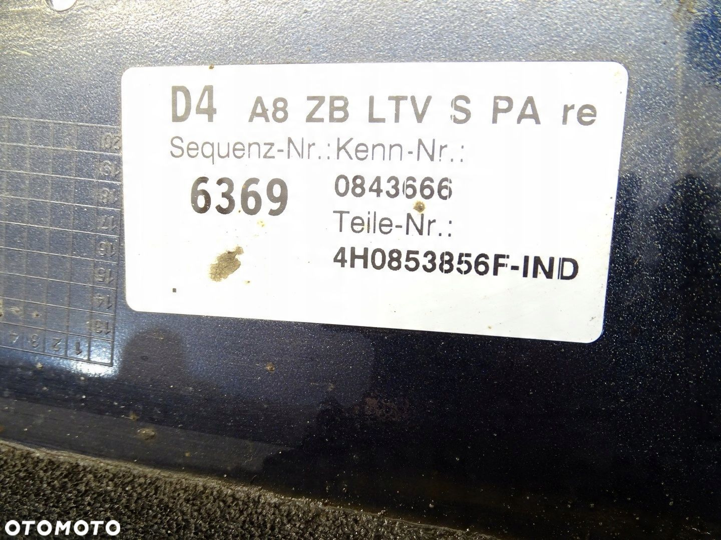 LISTWA PROGOWA PRAWA AUDI A8 D4 4H LIFT KRÓTKA 4H0853856F - 7