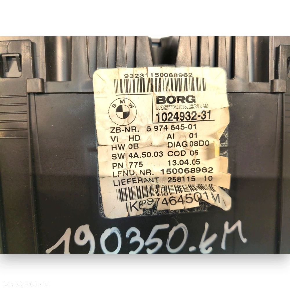 LICZNIK ZEGARY 6974645 BMW E81 E87 1.6 B Benzyna 190 351km europa - 2