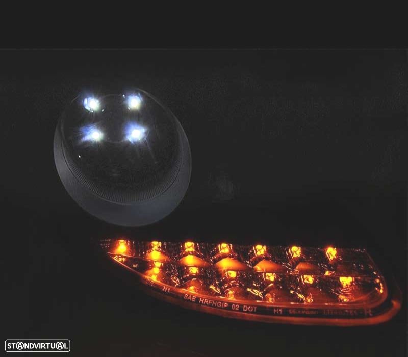FARÓIS OPTICAS PORSCHE BOXSTER 986 CARRERA 911 996 96-04 LUZ DIURNA LED PRETO - 3