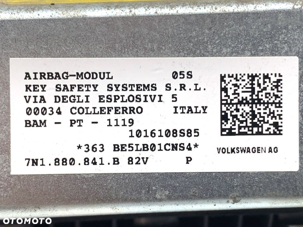 PODUSZKA POWIETRZNA KOLANOWA  VW SHARAN (7N1, 7N2) 2010 - 2022 2.0 TDI 103 kW [140 KM] olej - 5