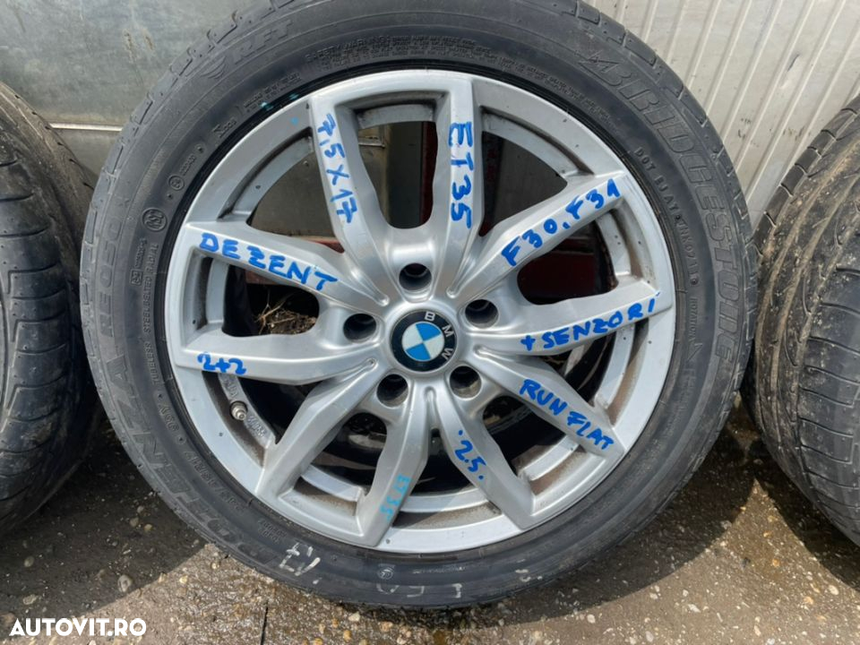 Set jante aliaj BMW seria 3 F30,F31 marca DEZENT cu cauciucuri runflat vara 245/45R17 si senzori presiune - 2