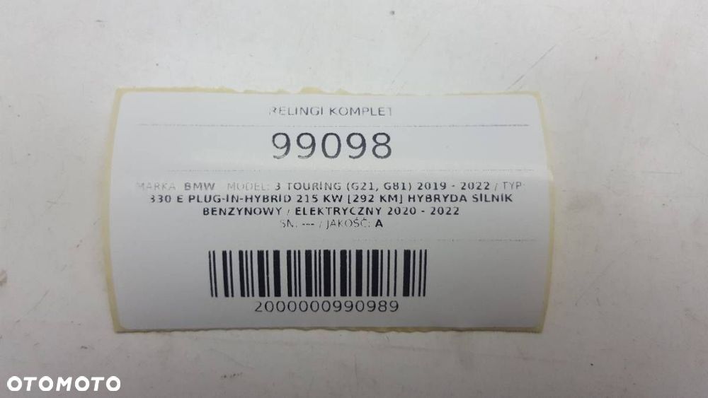 RELINGI KOMPLET BMW G21 2021 KOMBI CZARNE EU - 6