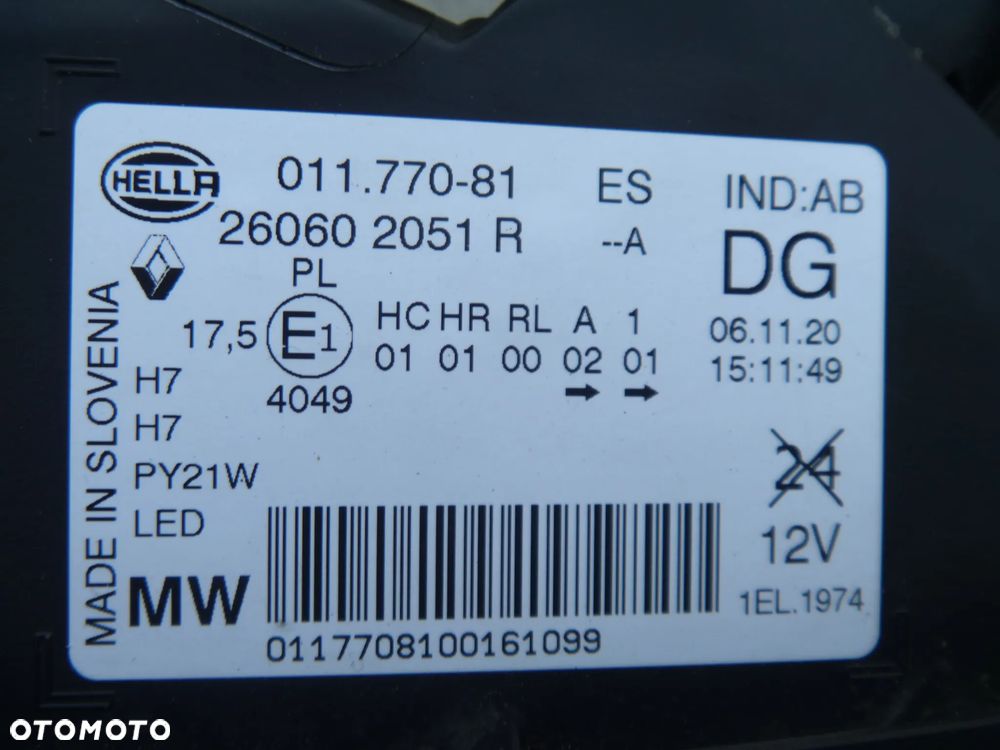 RENAULT KADJAR LIFT LAMPA PRAWA LEWA SOCZEWKA LED EUROPA 260104607R 260602051R - 8