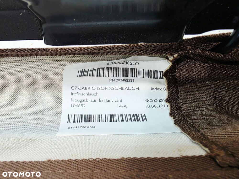 MOCOWANIE ISOFIX PRZÓD AUDI A3 8V A4 B8 A5 8T A6 C7 BRĄZ 8T0881545 - 8