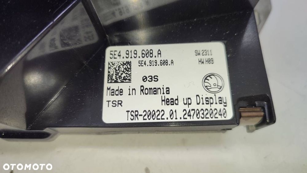WYŚWIETLACZ HEAD UP HUD 5E4919608A SKODA OCTAVIA IV LIFT EUROPA - 2
