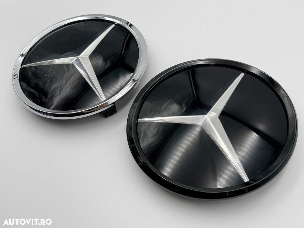 Emblema Compatibila Mercedes W204 sticla crom/negru distronic c class - 3