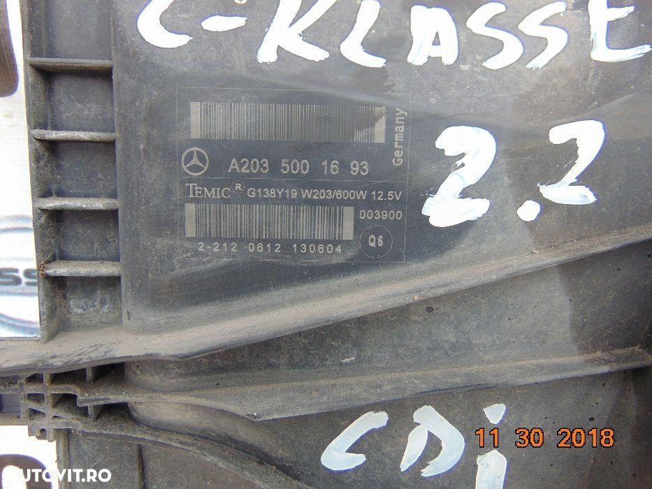 Ventilator Mercedes C Class 2001-2007 2.2CDI W203 electroventilator - 1