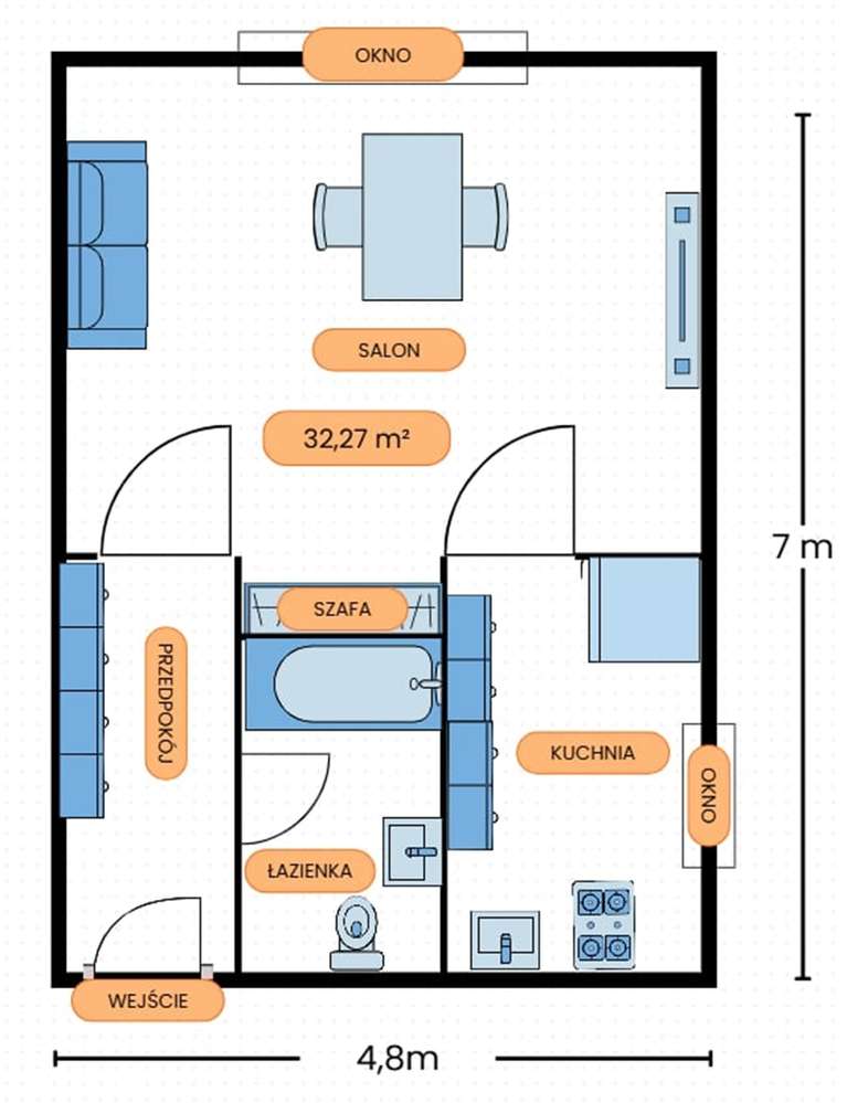 Jasna kawalerka 32,37 m² | 3 piętro | Niski czynsz | Piwnica