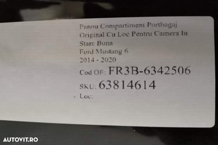 Panou Compartiment Portbagaj Original Cu Loc Pentru Camera In Stare Bu - 7