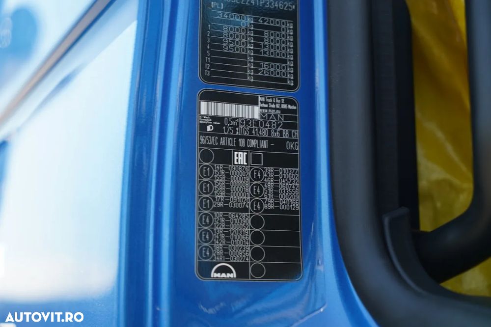 MAN TGS 41.480 / 8x6 / BASCULANĂ SPATE / MANUAL / NOU NOU / KH-KIPPER / - 37