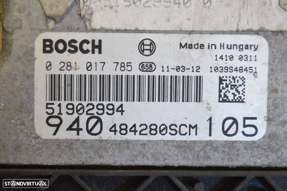 CENTRALINA ECU MOTOR BOSCH ORIGINAL 0281017785 51902994 ALFA ROMEO GIULIETTA 940 1.6 JTDM 105CV 940A3000 - 3