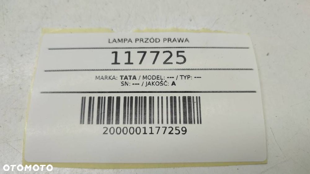 LAMPA PRZÓD PRZEDNIA PRAWA TATA INDIGO INDICA EUROPA - 7