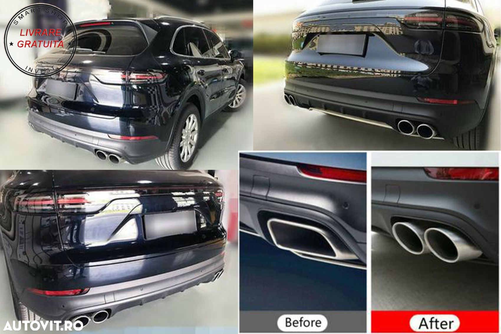 Ornamente Evacuare Porsche Cayenne 9Y0 SUV 3.0 (2018-up) Crom- livrare gratuita - 15