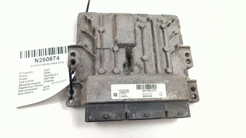 KOMPUTER SILNIKA ECU OPEL MOVANO II 237100827S - 1