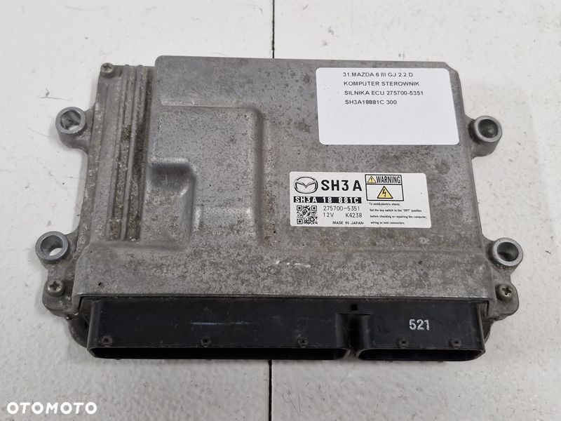 MAZDA 6 III GJ 2.2 D KOMPUTER STEROWNIK SILNIKA ECU 275700-5351 SH3A18881C - 1