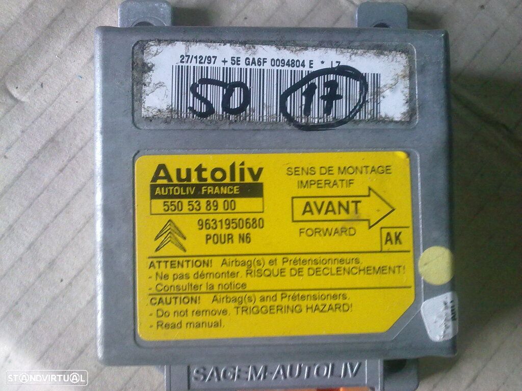 Modulo Airbag 9631950680 550538900 CITROEN XSARA - 1