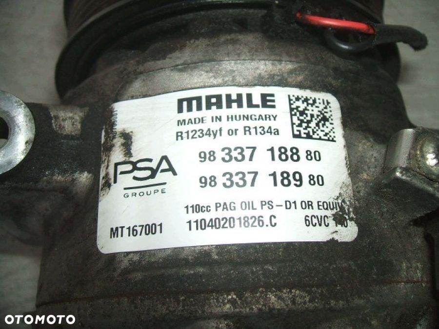CITROEN C4 III PEUGEOT OPEL SPRĘŻARKA KOMPRESOR KLIMATYZACJI 9833718880 - 6