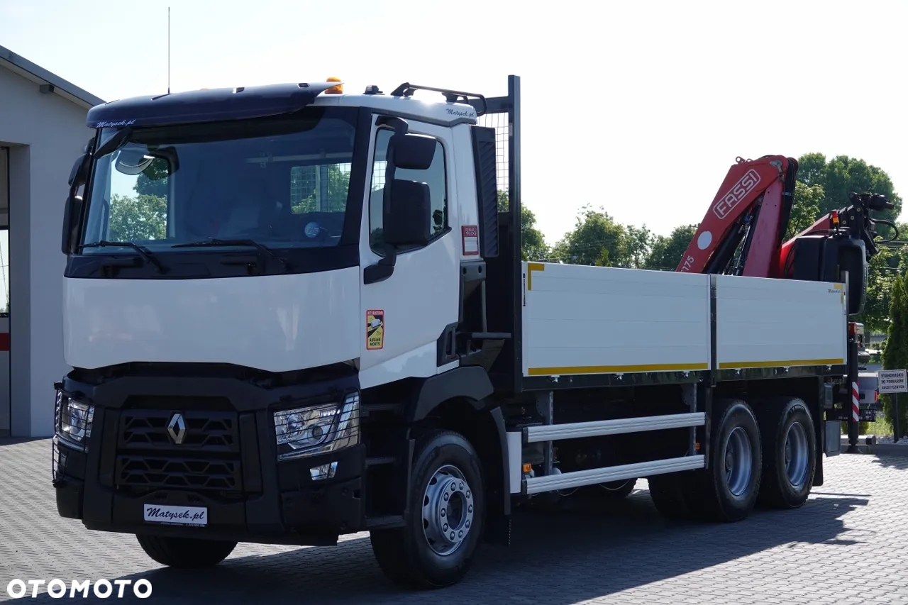 Renault C 380 / 6X4 / SKRZYNIOWY 6.4 M / + HDS FASSI F175A / MAX UDŹWIG 7 535 KG / WYSÓW 12.3 M / ROTATOR / STEROWANIE RADIOWE / OPONY 100 % / SPROWADZONY - 6