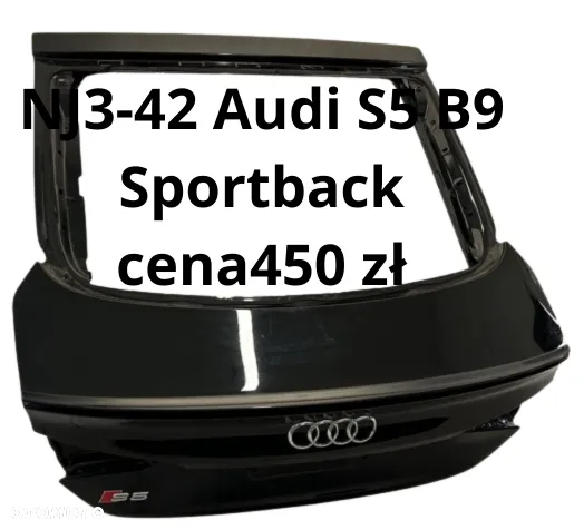 Vw Golf 7 tylna klapa pokrywa bagażnika szara 5G6827159H / Audi S5 2 B9 Sportback  klapa czarna 8W8827025 - 2
