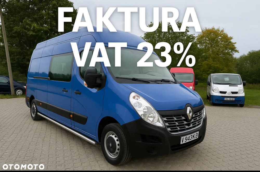 Renault Master MAX Długi Max Wyoski L3H3 2.3 Diesel Brygadówka Faktura VAT 23% 5 Osobowy Klimatyzacja Tempomat - 1
