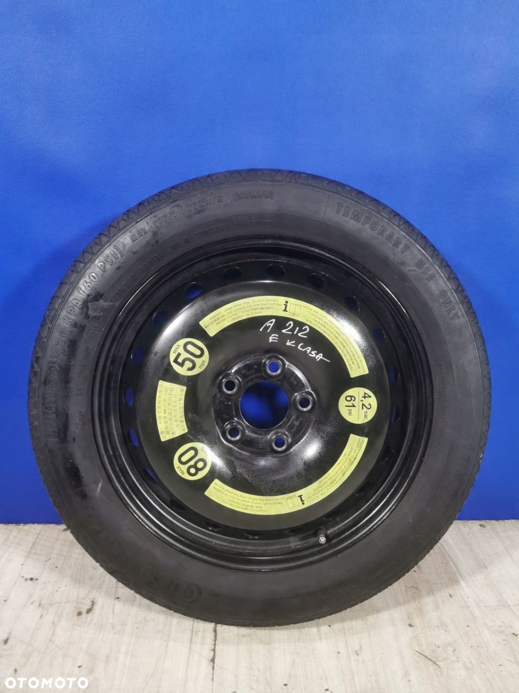 Mercedes E-Klasa W212 koło dojazdowe zapas 155/70 R17 4.00Bx17H2 ET39 5x112 - 1