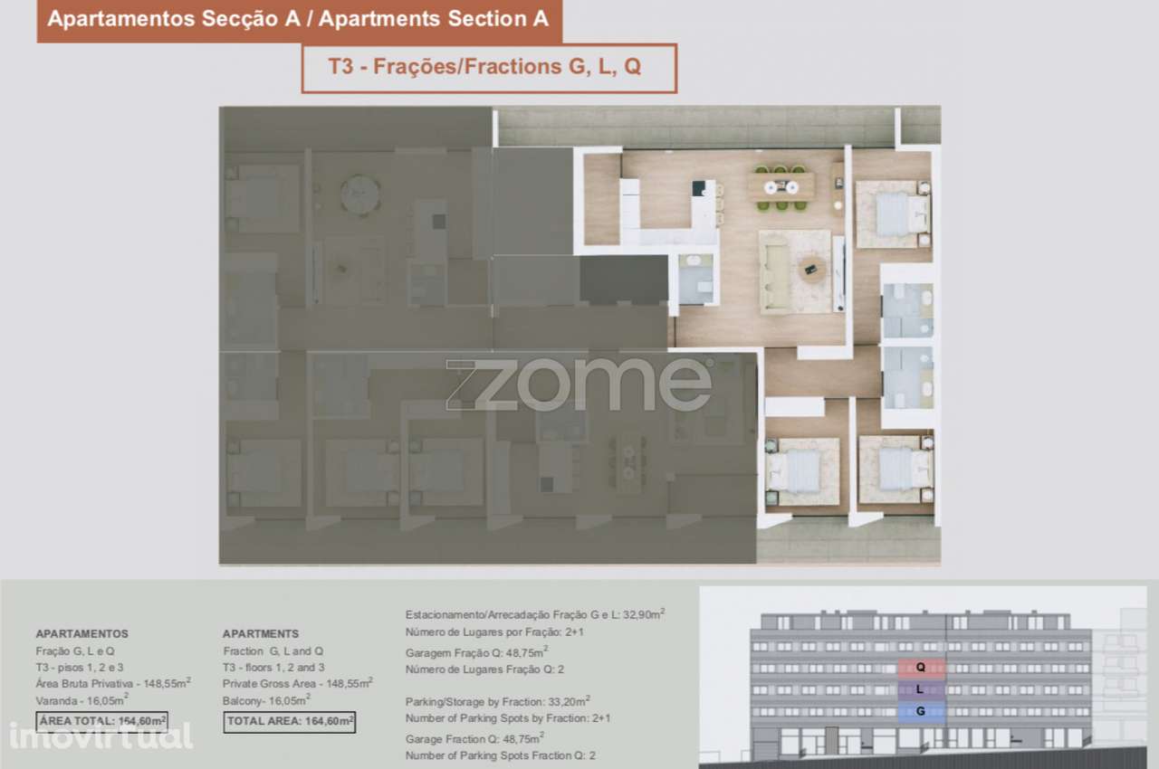 Apartamento T3 em Construção, no centro de Felgueiras - Grande imagem: 4/17
