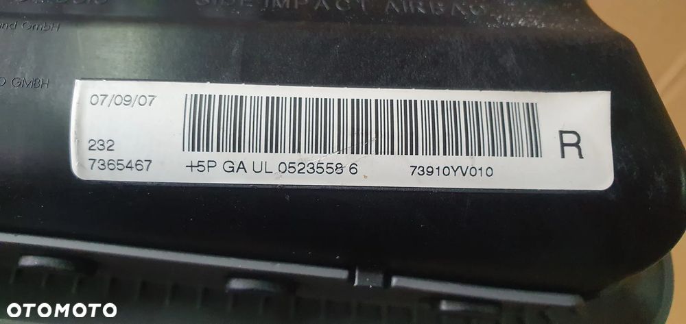 Poduszka fotela prawa pasażera AIRBAG Toyota Aygo I 73910YV010 - 6
