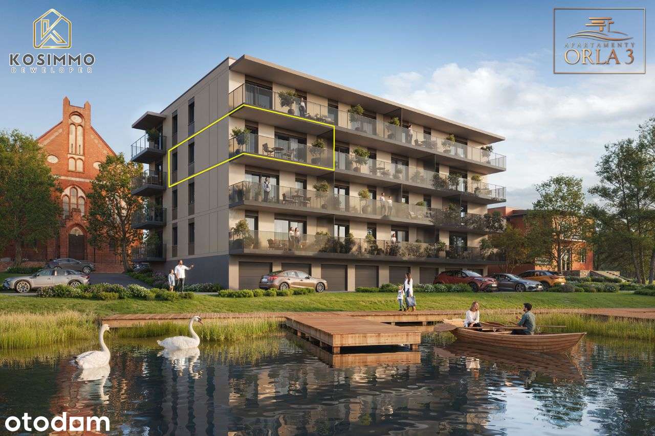 M12 APARTAMENTY Orla 3, Centrum,65 m2, 3 pokoje, 2piętro, na jezioro