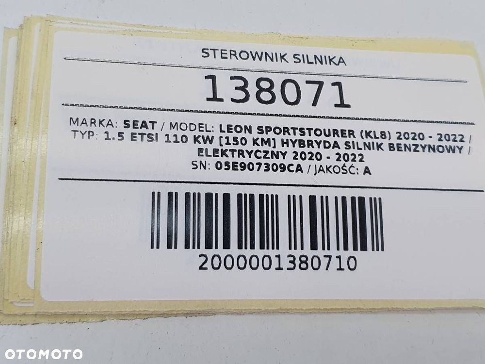 KOMPUTER STEROWNIK SILNIKA 1.5 ETSI 150 SEAT LEON IV 05E907309CA - 5