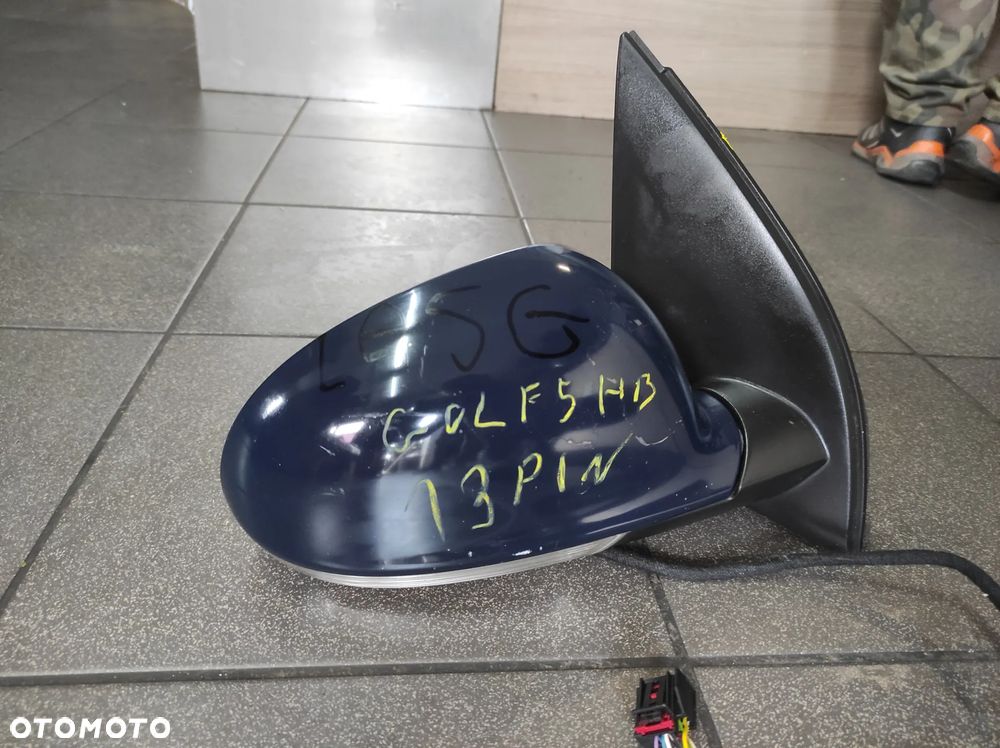 LUSTERKO PRAWE BOCZNE PASAŻERA 13 PIN VW GOLF 5 HB LA5G NIEBIESKIE WYSYŁKA !!!! - 2