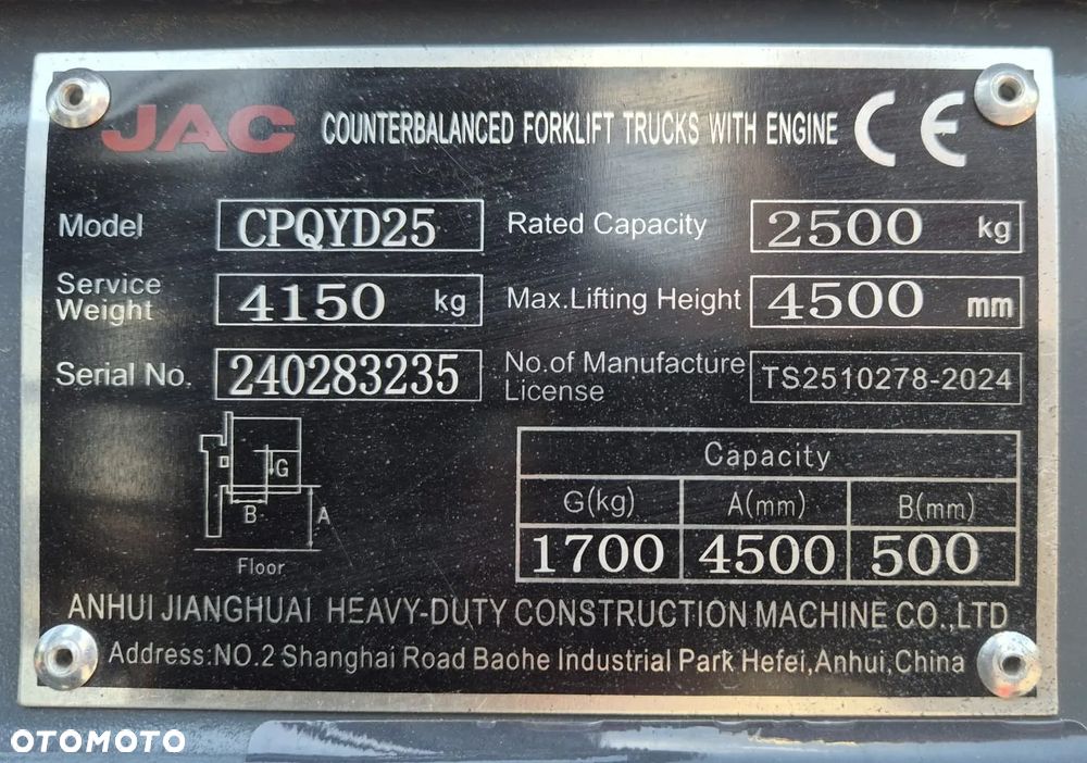 Manitou JAC CPCQYD25 NOWY WÓZEK WIDŁOWY BENZYNA/GAZ - 7