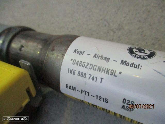 Airbag Cortina 1K6880741T VW GOLF 6 2010 ESQ VW GOLF 6 2011 1.4I 80Cv 3P Preto ESQ - 3