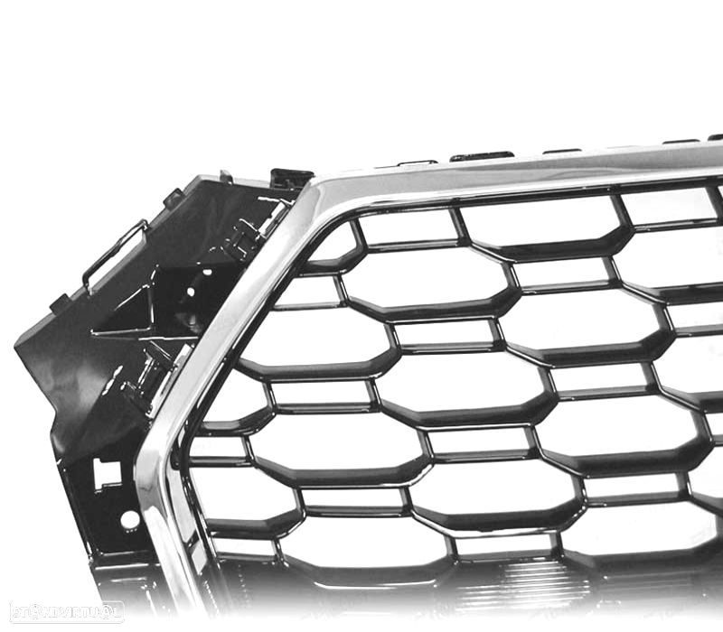 GRELHA FRONTAL AUDI A4 B9 15-19 CROMO PRETO LOOK RS4 - 3