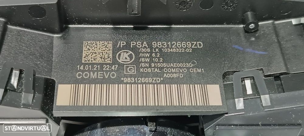 BLOCO DE CONTROLE MULTIFUNÇÕES CITROEN C5 AIRCROSS LIVE PACK - 5