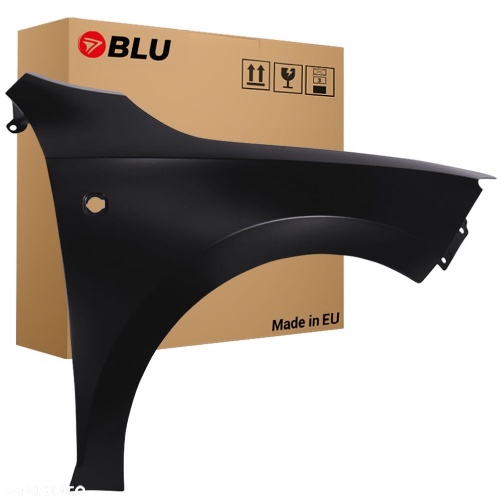 BLU Błotnik SEAT TOLEDO IV 4 LC9Z Prawy Czarny 2012-2019 przód BlackMagic z otworem na migacz - 1