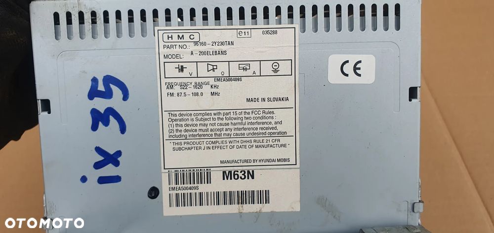 Radio radioodtwarzacz CD Navi Nawigacja Hyundai ix35 96160-2Y230TAN - 7