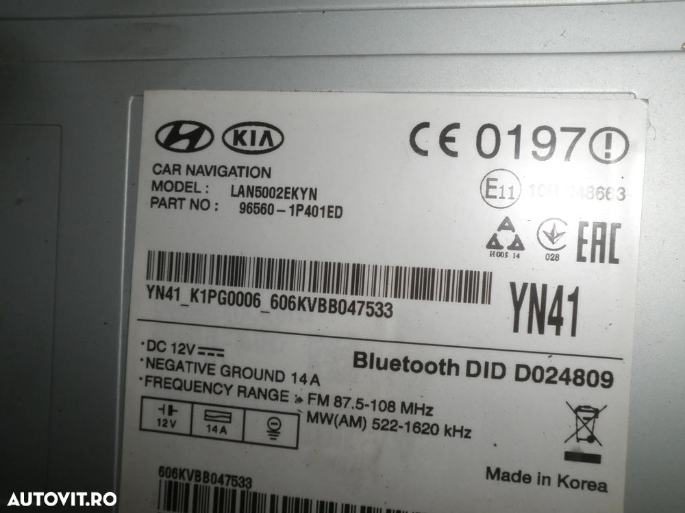 Navigatie Kia Venga 96560-1P401ED 965601P401ED LAN5002EKYN LAN5002 - 3