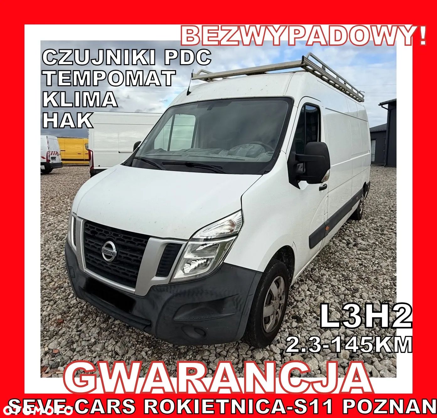 Nissan NV400 MASTER L3H2 GWARANCJA, klima, hak, tempomat, pdc, 145km - 1