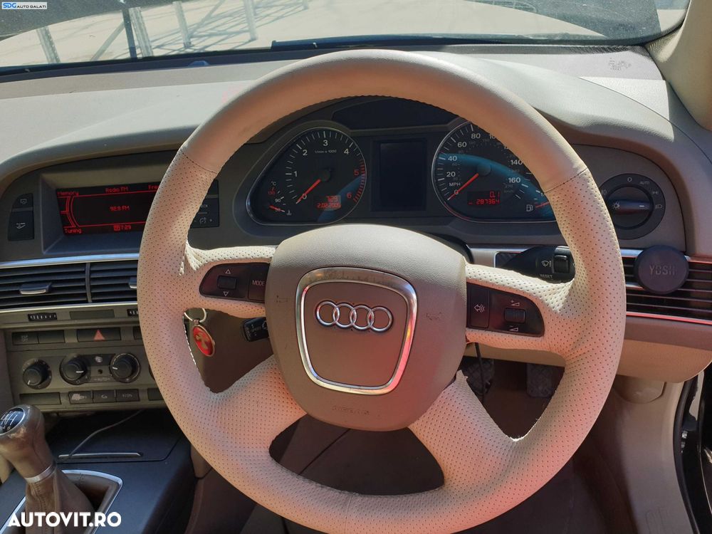Volan Piele 4 Spite cu Comenzi FARA Airbag Retapitat cu Husa Audi A6 C6 NFL Non Facelift 2004 - 2008 [K6897] - 1
