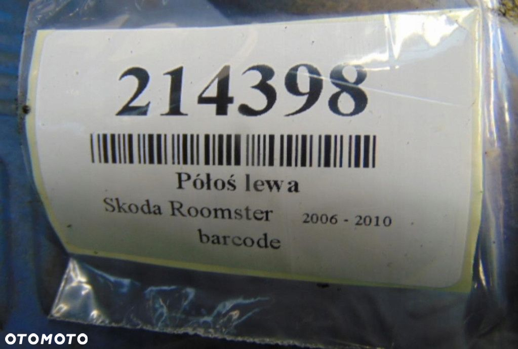 SKODA ROOMSTER 1.6 16V PÓŁOŚ LEWA - 5