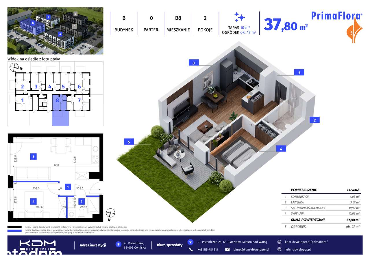 Mieszkanie na sprzedaż, 2 pokoje, 38 m², Owińska