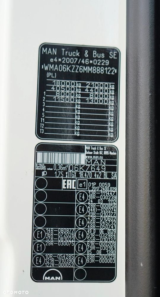 MAN / TGX / 18.470 / EURO 6 / GX / ACC / RETARDER - 12