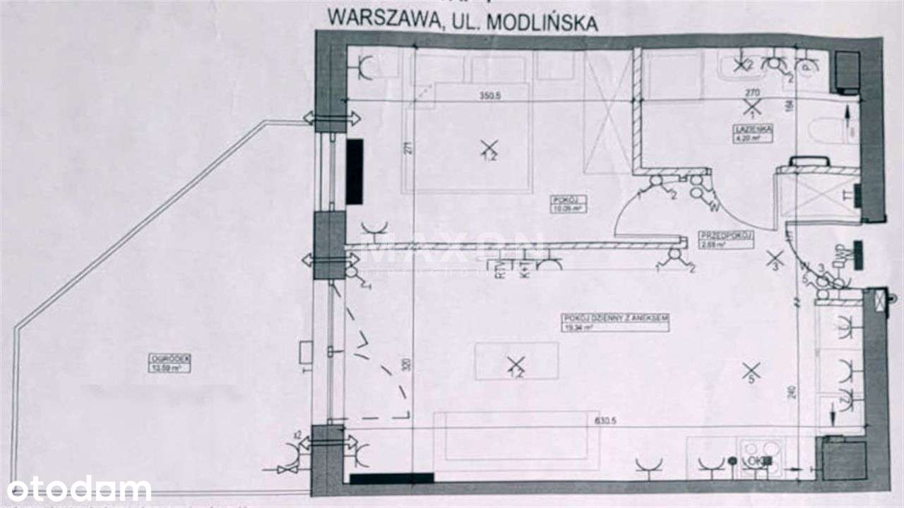 2 pokoje z ogródkiem Modlińska