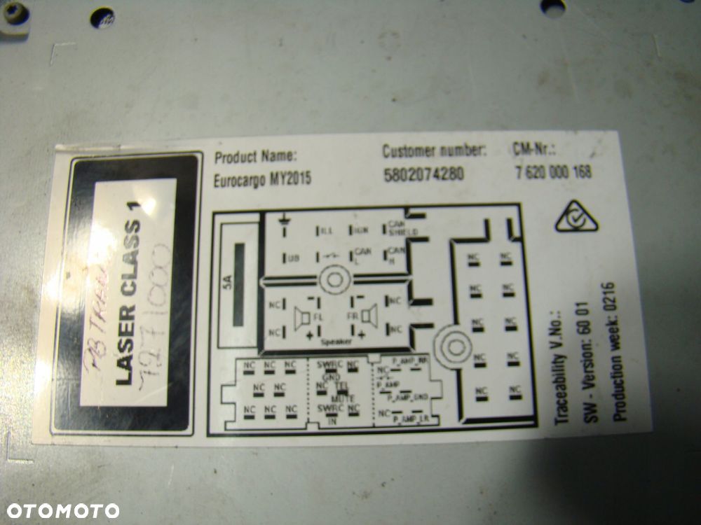 radio mp3 bluetooth oryginał iveco eurocargo 24 v bosch 5802074280 - 5