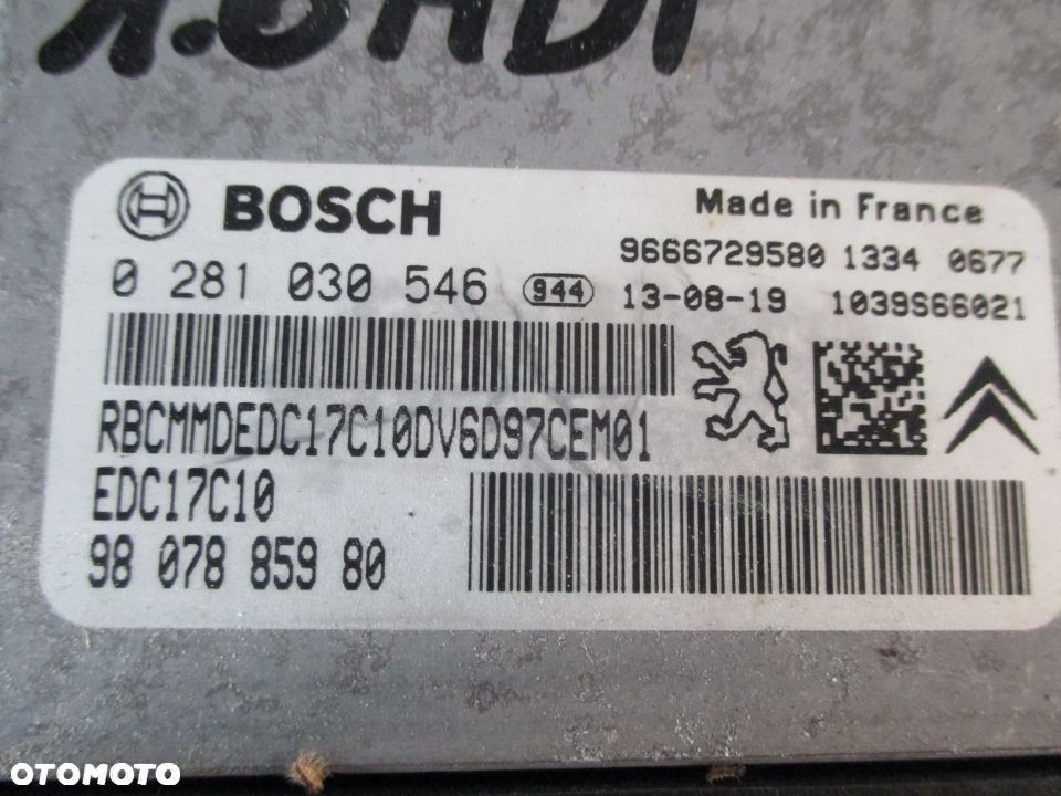 CITROEN BERLINGO 13R 1.6 HDI KOMPUTER 0281030546 - 4