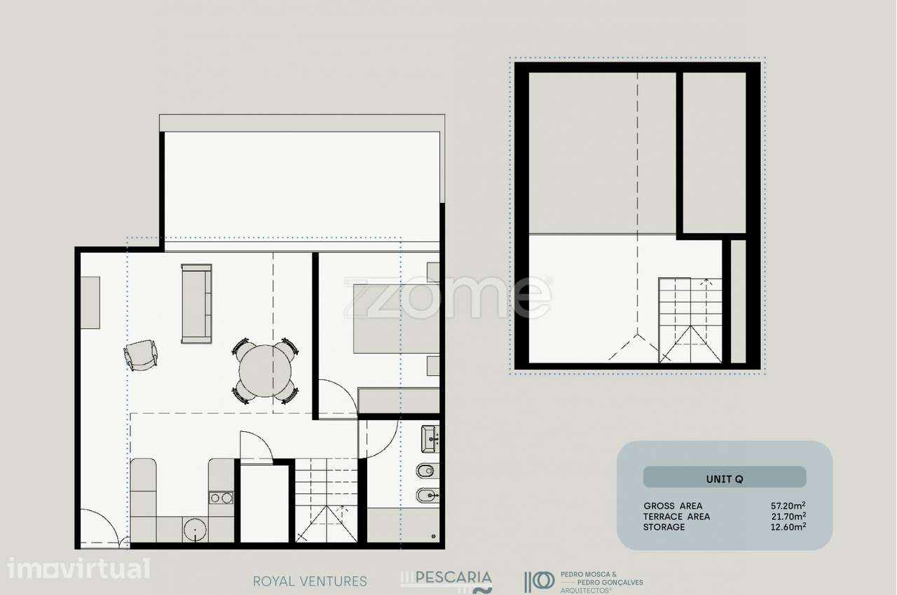 Apartamento T1 duplex novo terraço garagem Vila Nova Gaia (Fração Q... - Grande imagem: 5/19