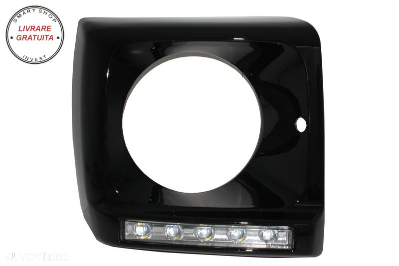 Carcasa faruri cu Lumini de zi dedicate LED DRL Crom Mercedes G-class W463 (1989-2- livrare gratuita - 3